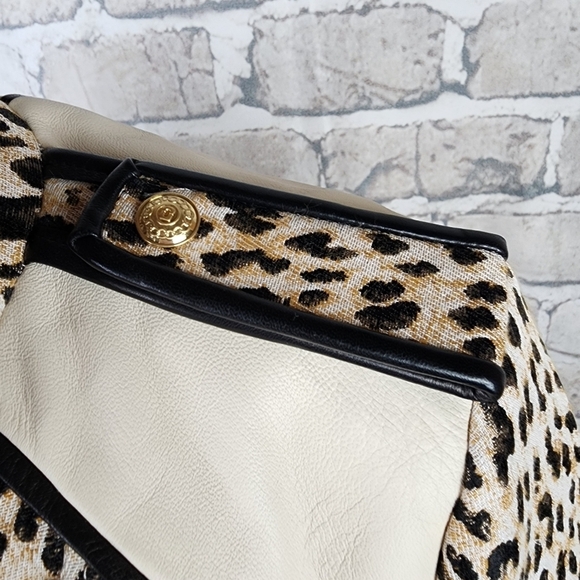 Diane Von Furstenberg DVF Theodora Leo Jacquard Leather Moto Jacket Cream Size 4 - Picture 7 of 16